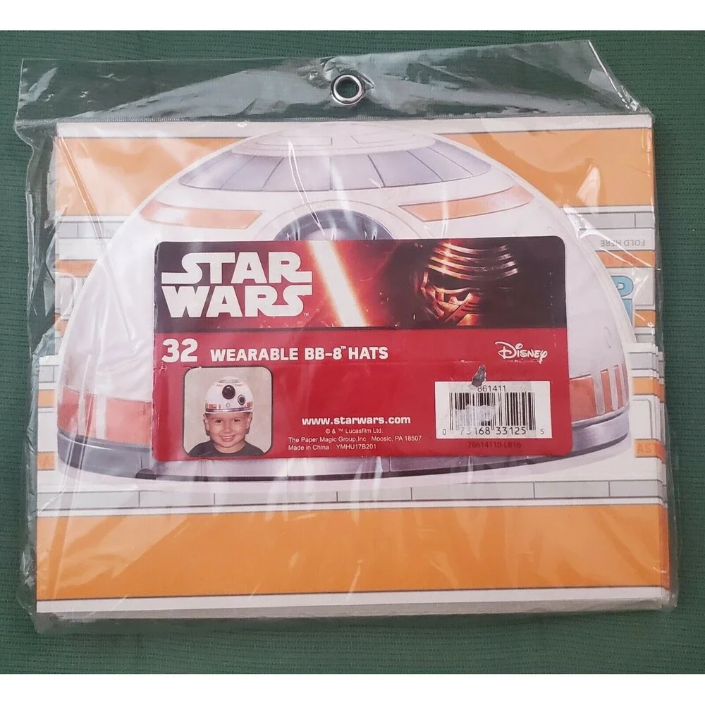 Disney Star Wars BB-8 Wearable Hats 32 Per Package Lucasfilm Ltd Birthday Party